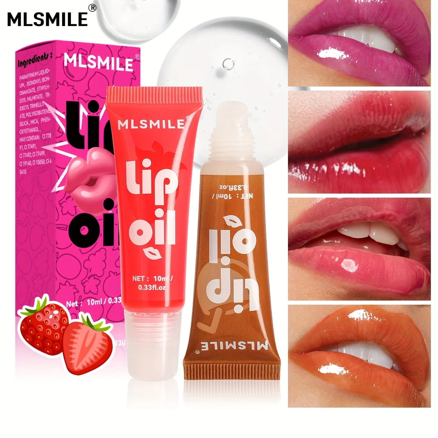 Fruit Hydrating Lip Glow Oil, Moisturizing Lip Plumper Gloss, Transparent Plumping Lip Gloss, Lip Oil, Lip Balm for Lip Care